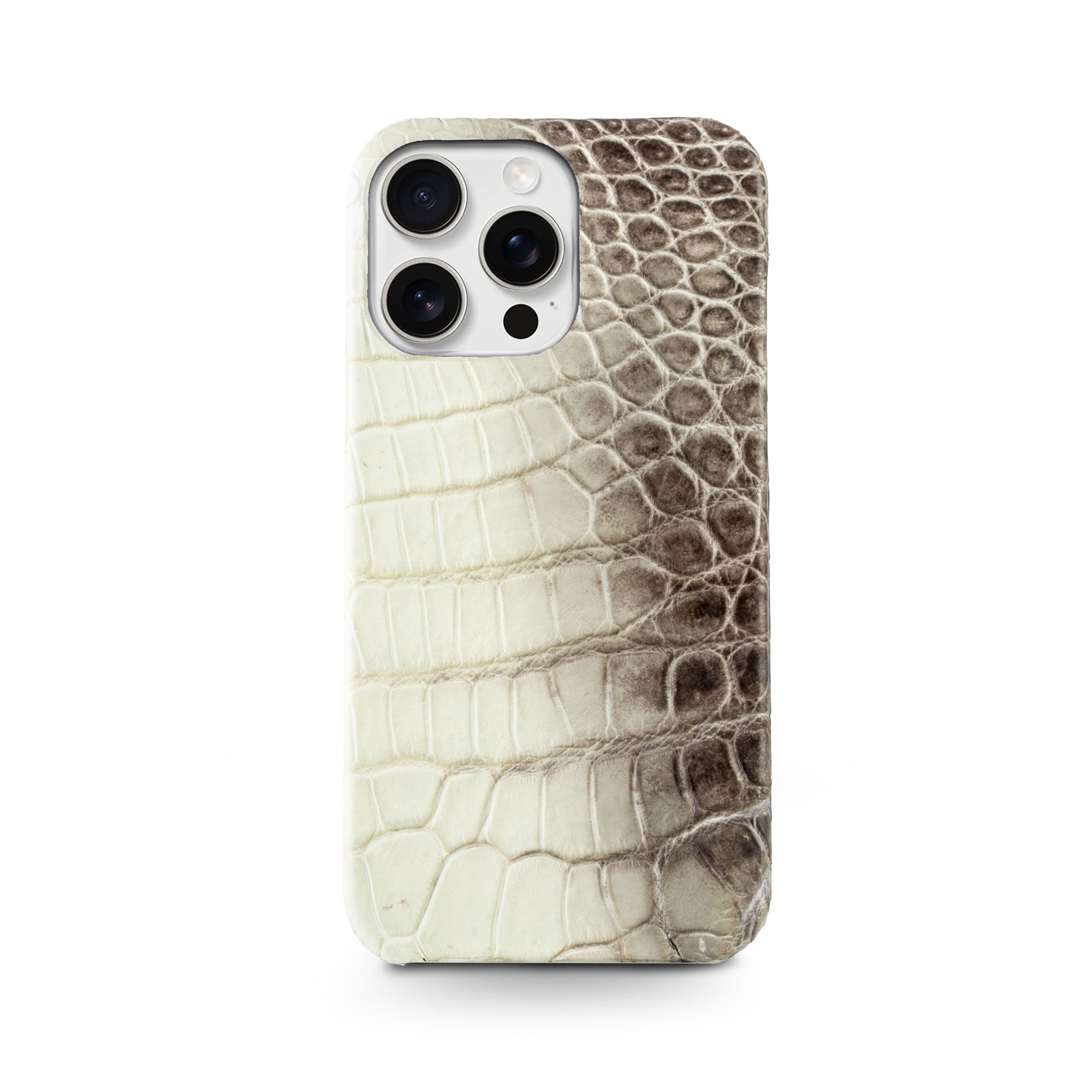 Coque cuir "Slim" pour iPhone 16 ( Tous modèles )  - Crocodile "Himalaya"