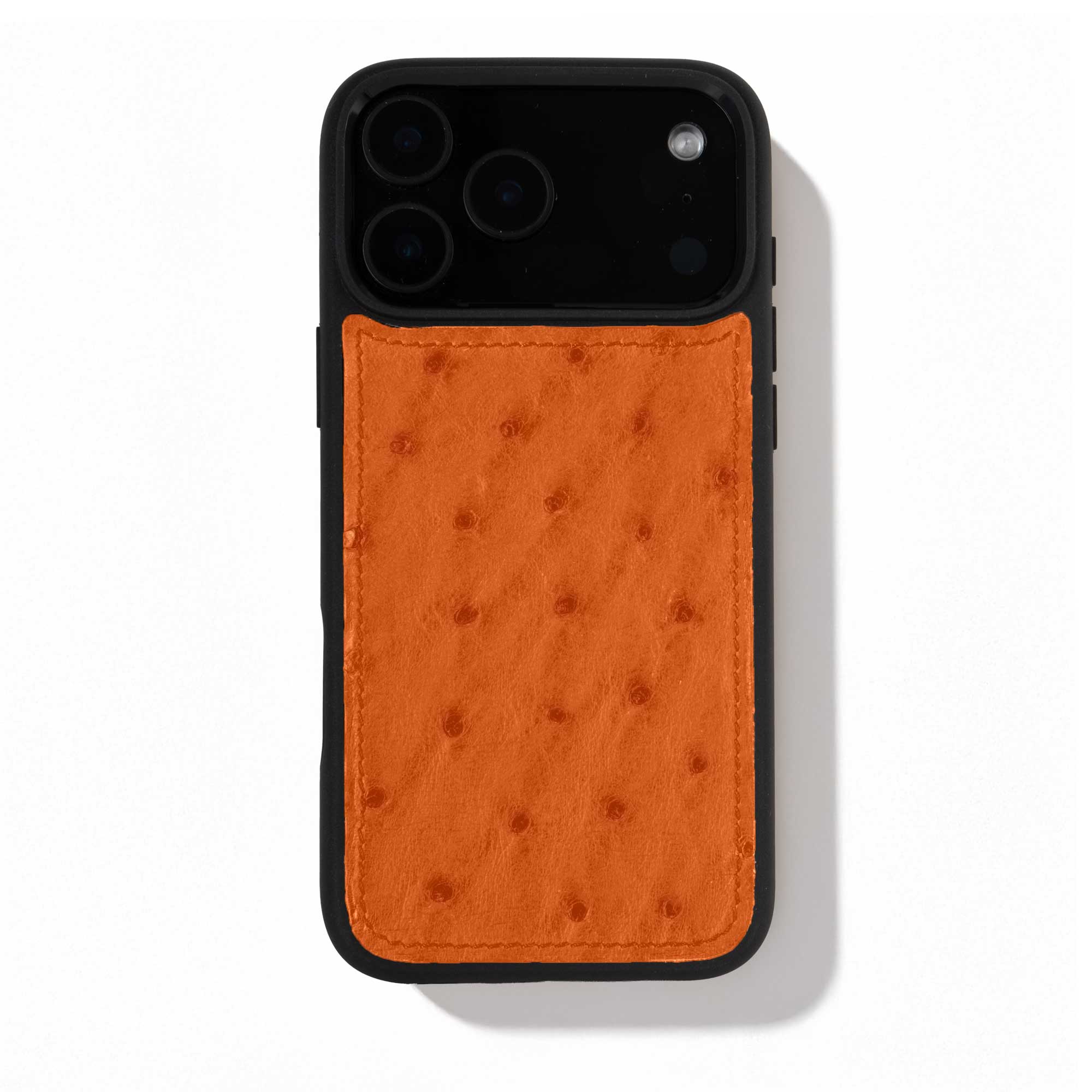 Coque cuir "sport" pour iPhone 17 Pro / Pro Max - Autruche