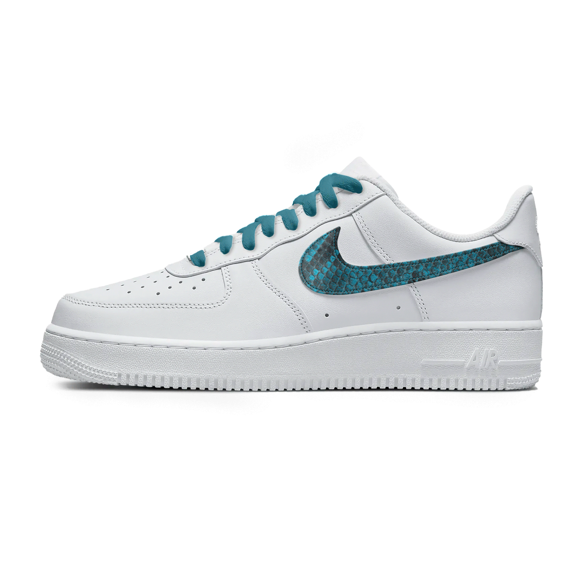 Nike Air Force 1 Sneakers - Custom leather Swoosh - Python