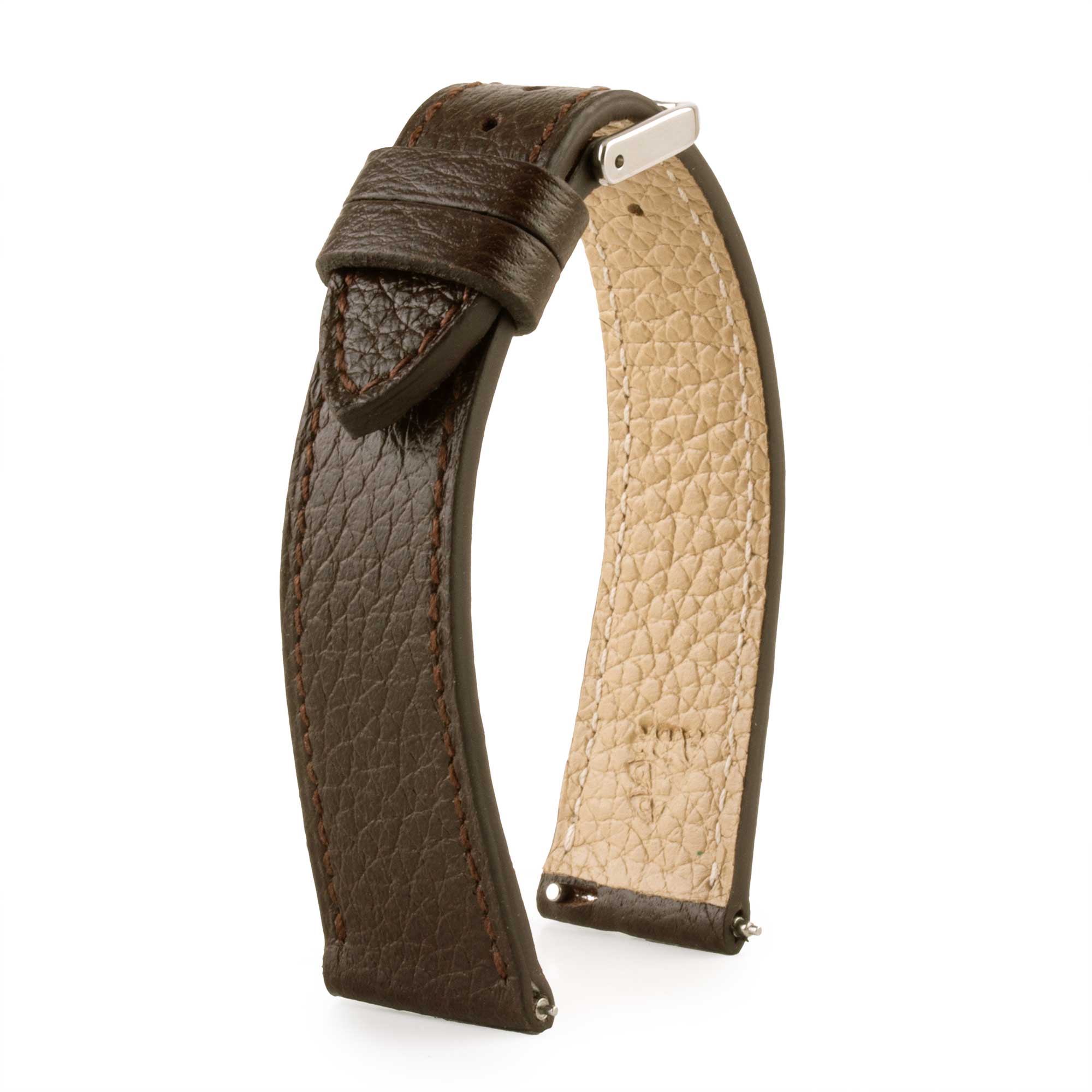 Bracelet de Montre 12mm Marron Gold en Cuir Buffalo Fabrication Bracelet de Montre 12mm Marron Gold en Cuir Buffalo Fabrication