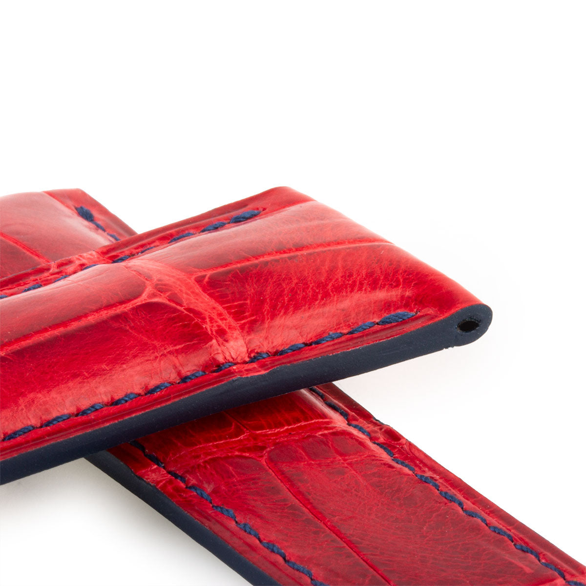 Tag Heuer Monaco - Bracelet montre cuir - Alligator tannage spécial waxé rouge
