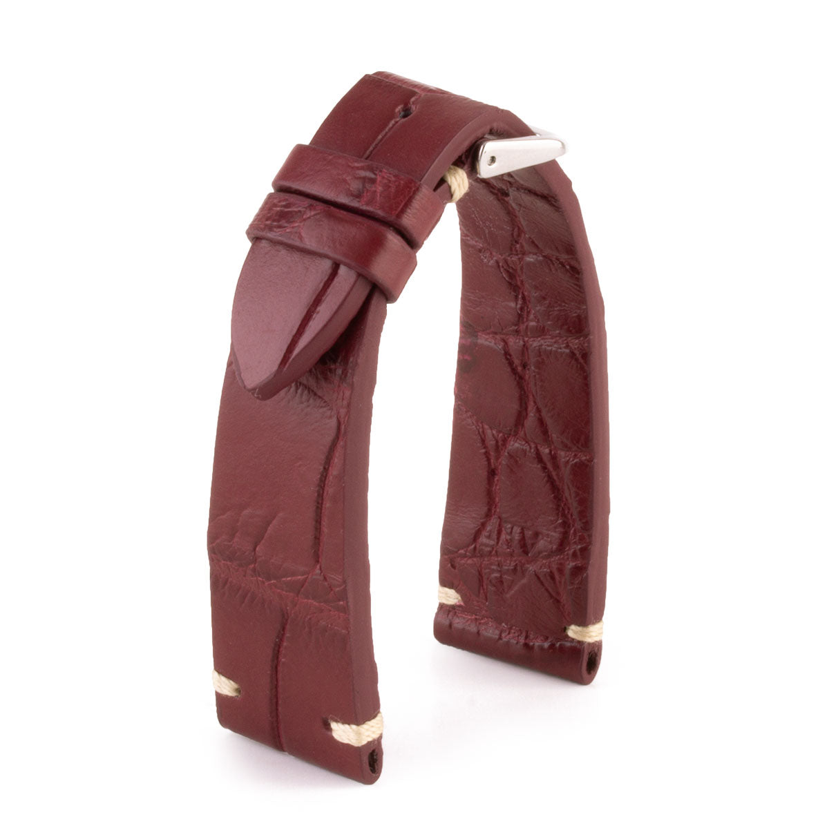 Premium Vintage watchband - Alligator leather strap (black, brown, grey, blue, kaki, red...)