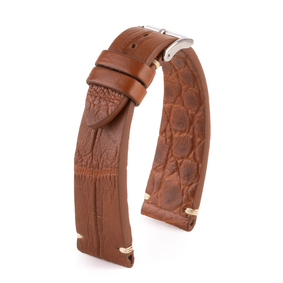 Premium Vintage watchband - Alligator leather strap (black, brown, grey, blue, kaki, red...)