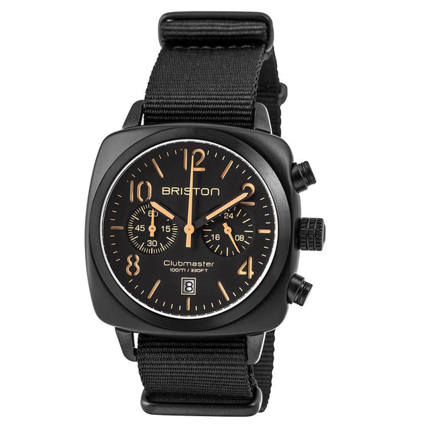 Briston Clubmaster ブラックダイヤル アセテートケース 腕時計 Clubmaster Diver - Black