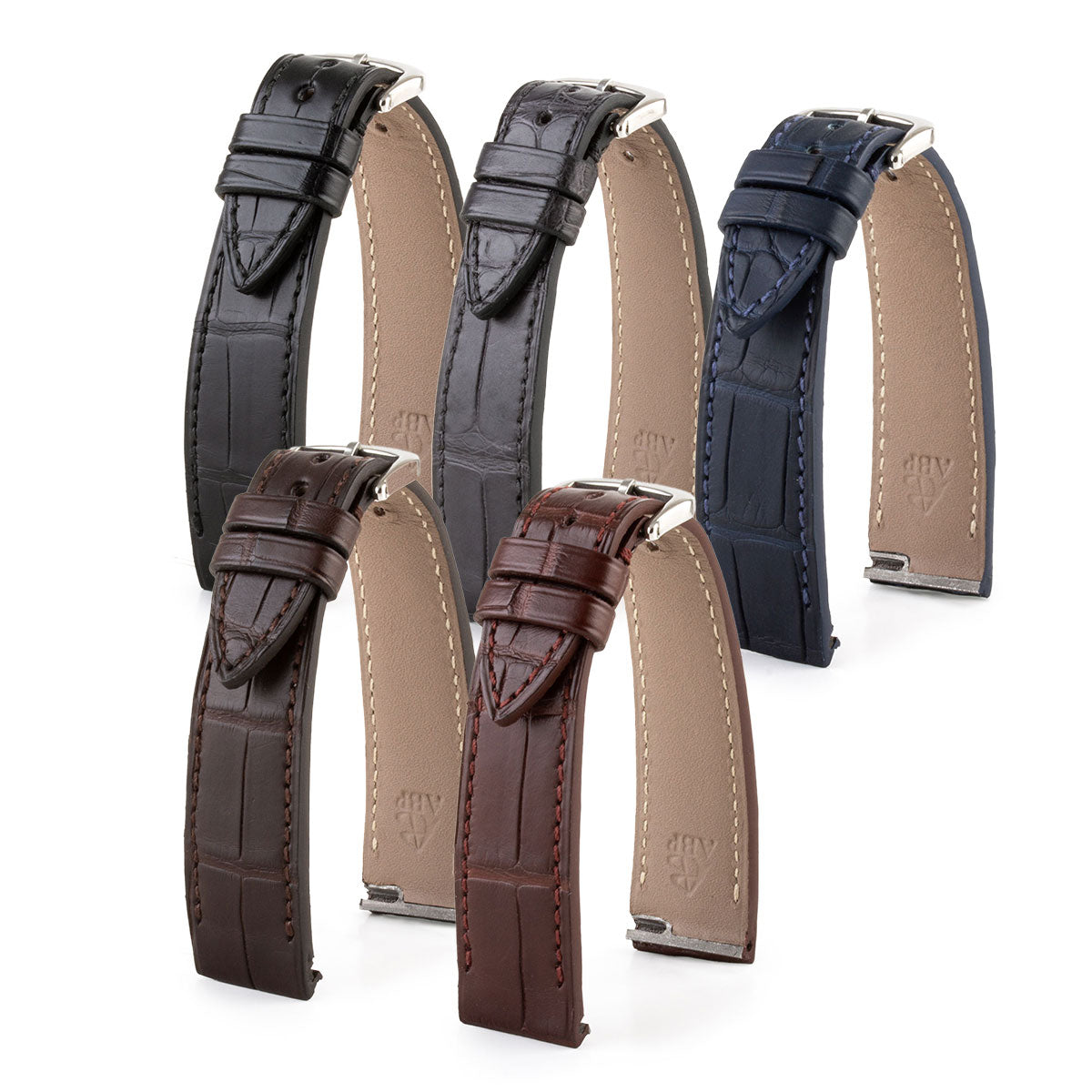 Cartier Santos Dumont (new models 2023) - Leather watch band - Alligator (black, grey, brown, blue)