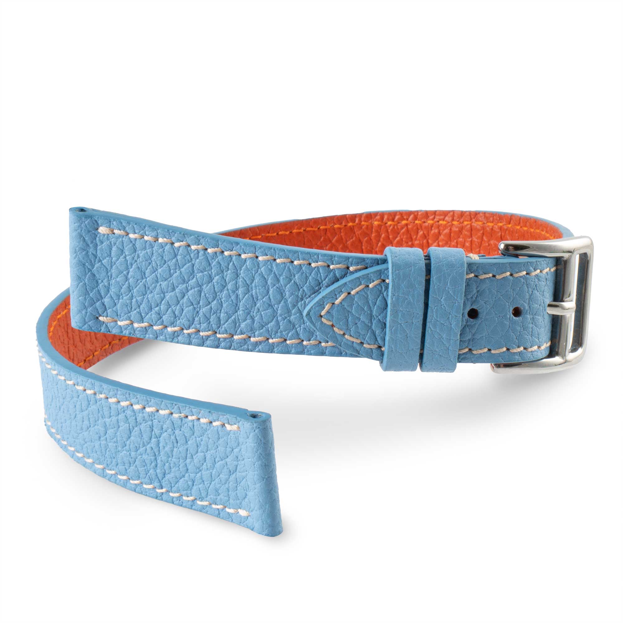 Hermès Cape Cod/Heure H - Bracelet-montre cuir Double tour - Buffle (bleu, camel, taupe, orange, ivoire)