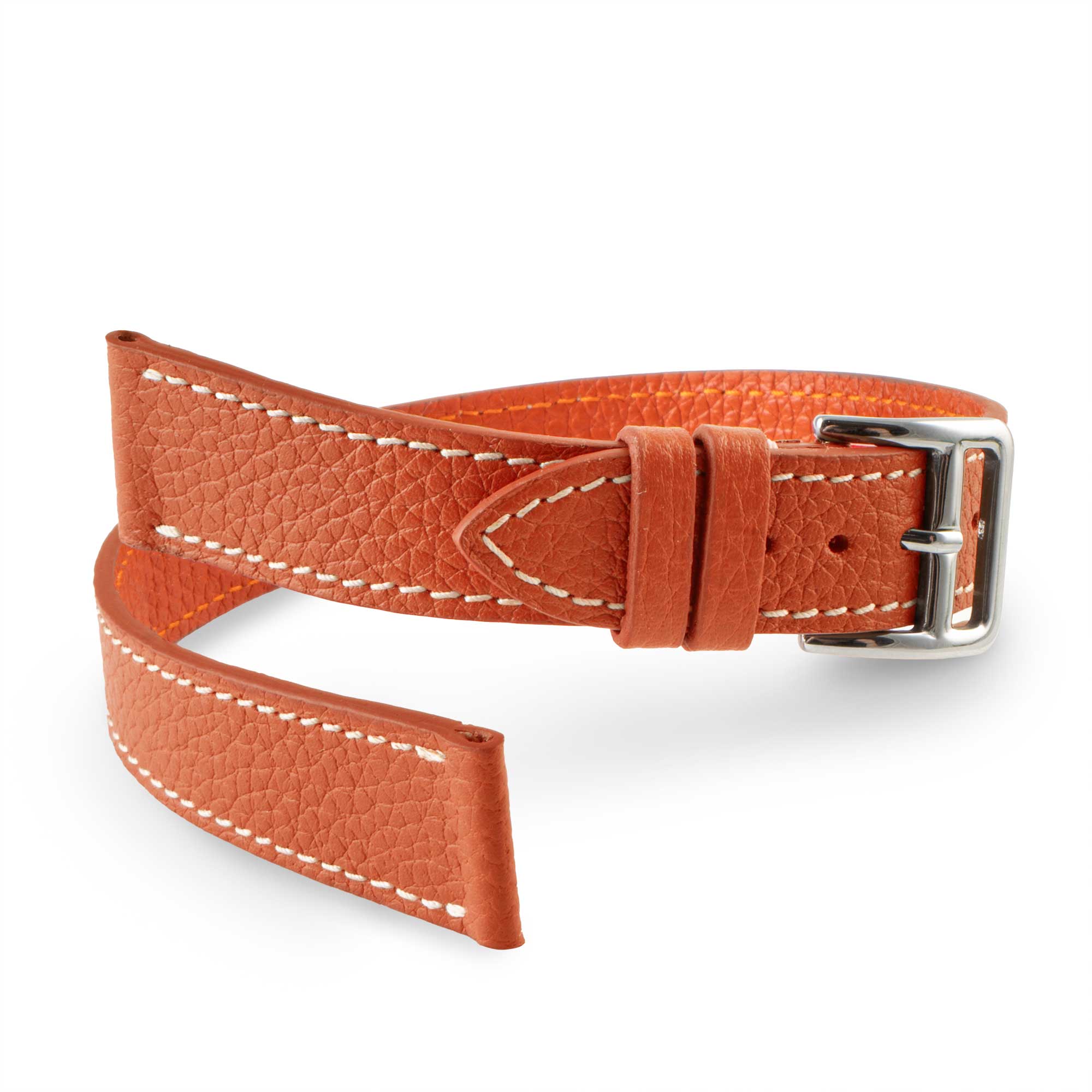 Hermès Cape Cod/Heure H - Bracelet-montre cuir Double tour - Buffle (bleu, camel, taupe, orange, ivoire)