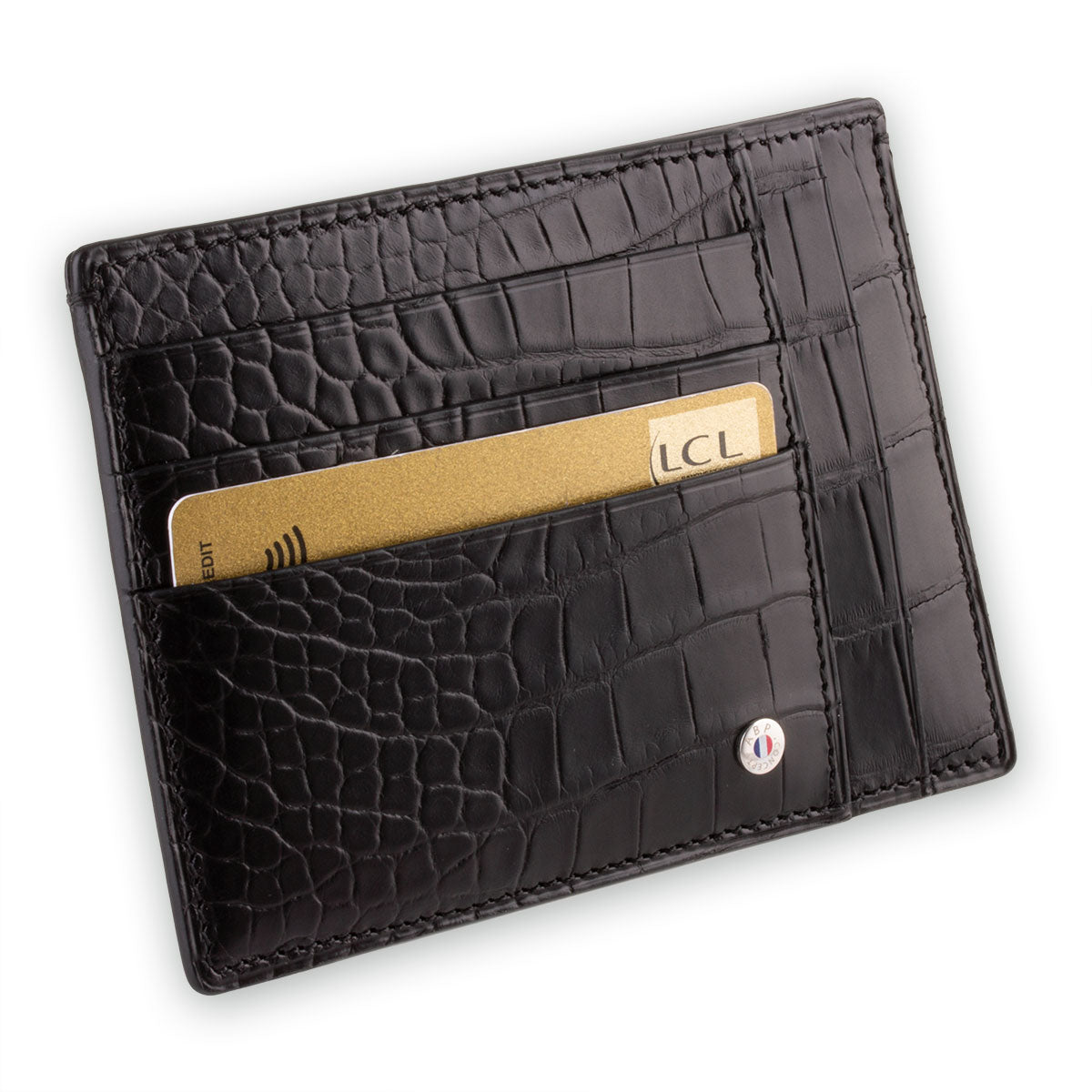 Credit card case XXL "Essential Black Alligator"