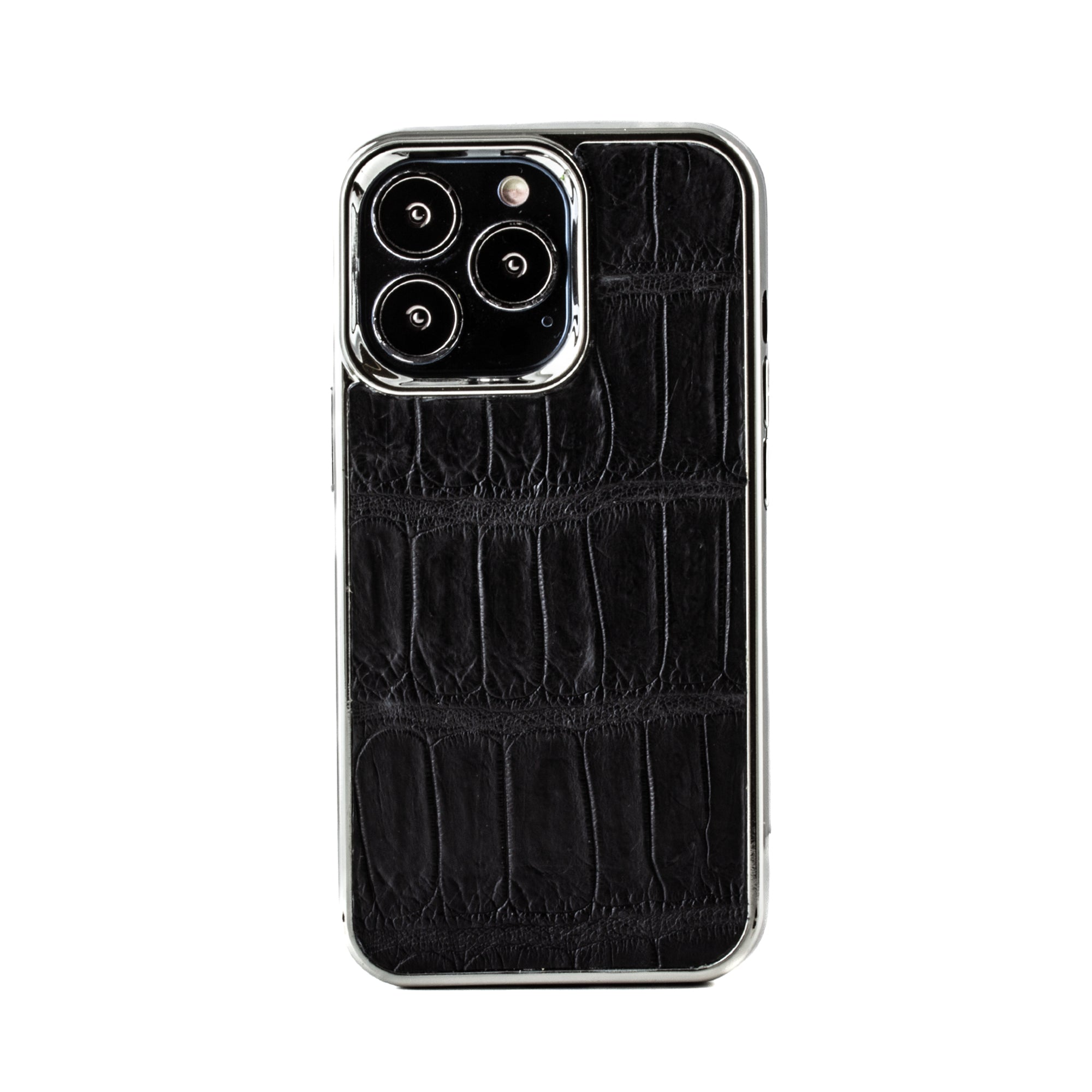 Clearance Sale - Leather iPhone "Sport Case" - iPhone 13 Pro - Black alligator