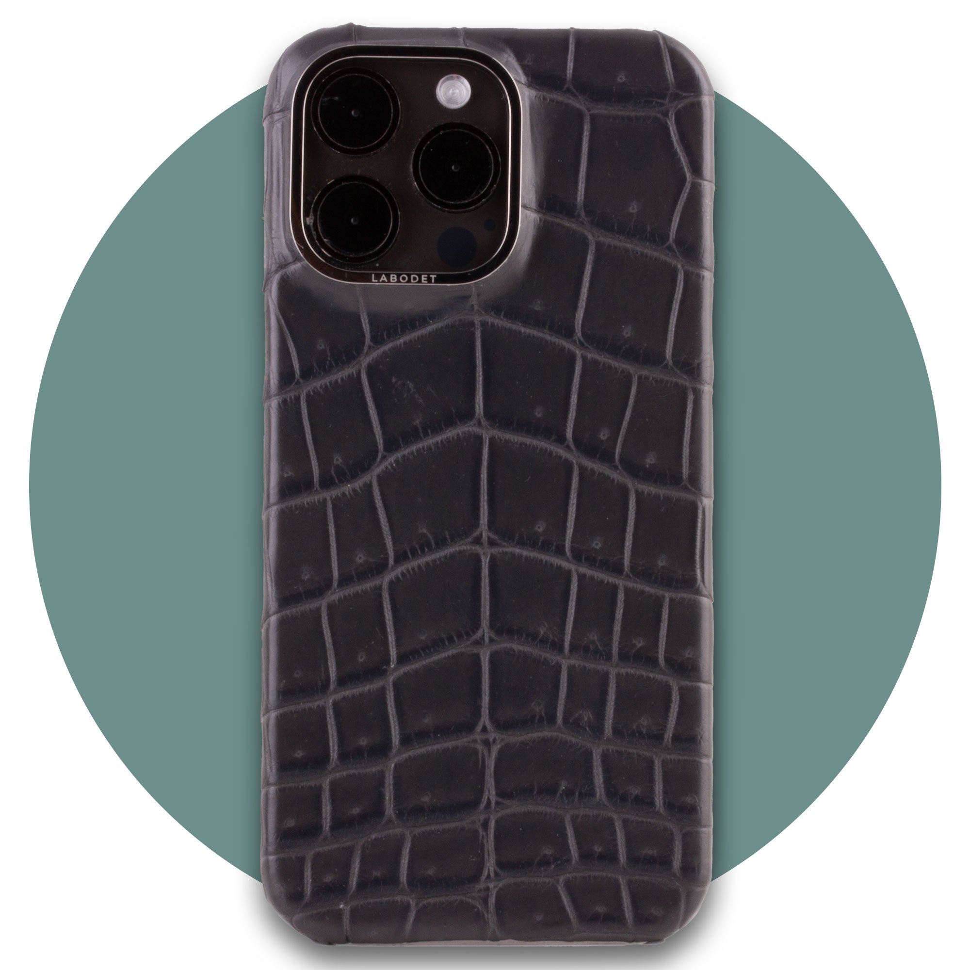 Clearance Sale - Leather iPhone case - iPhone 15 Pro Max - Grey alligator 1