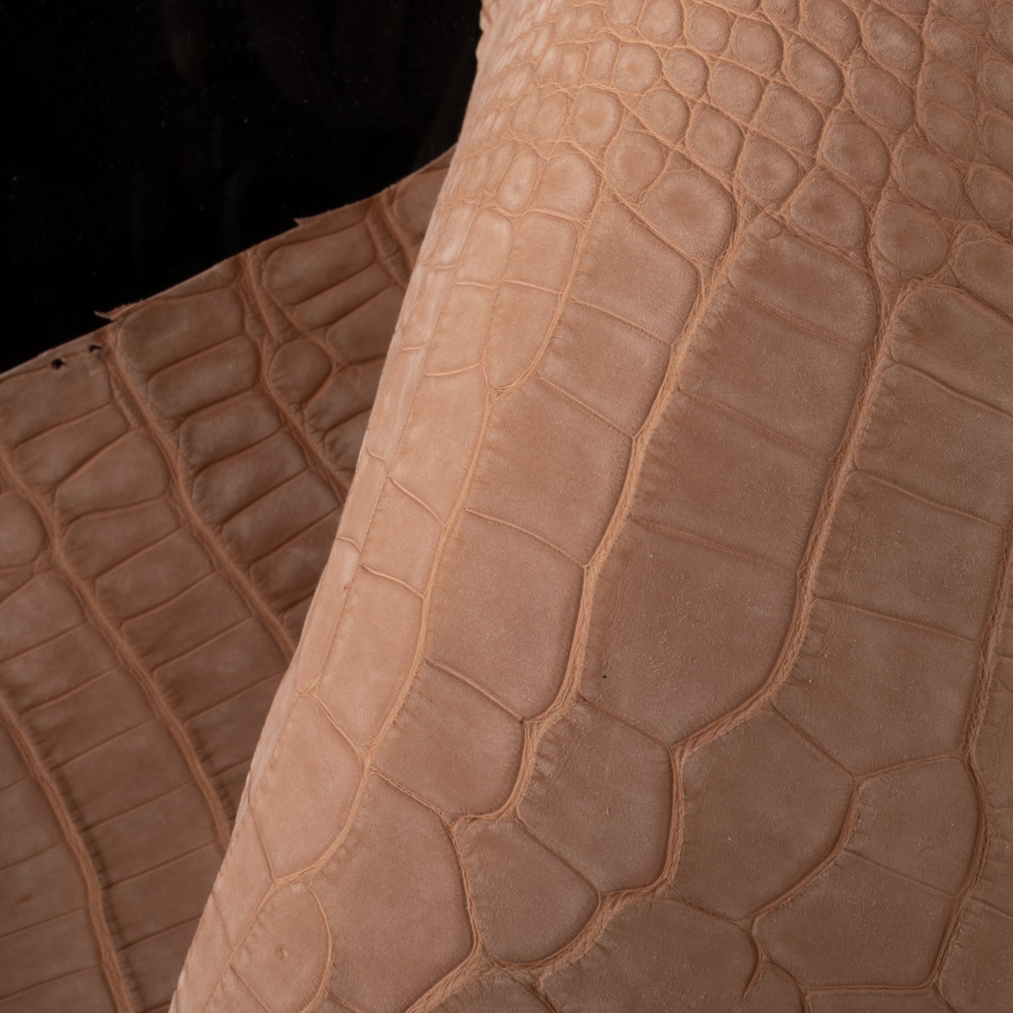 Bracelet cuir classique "Onirique" - Alligator nubuck sable