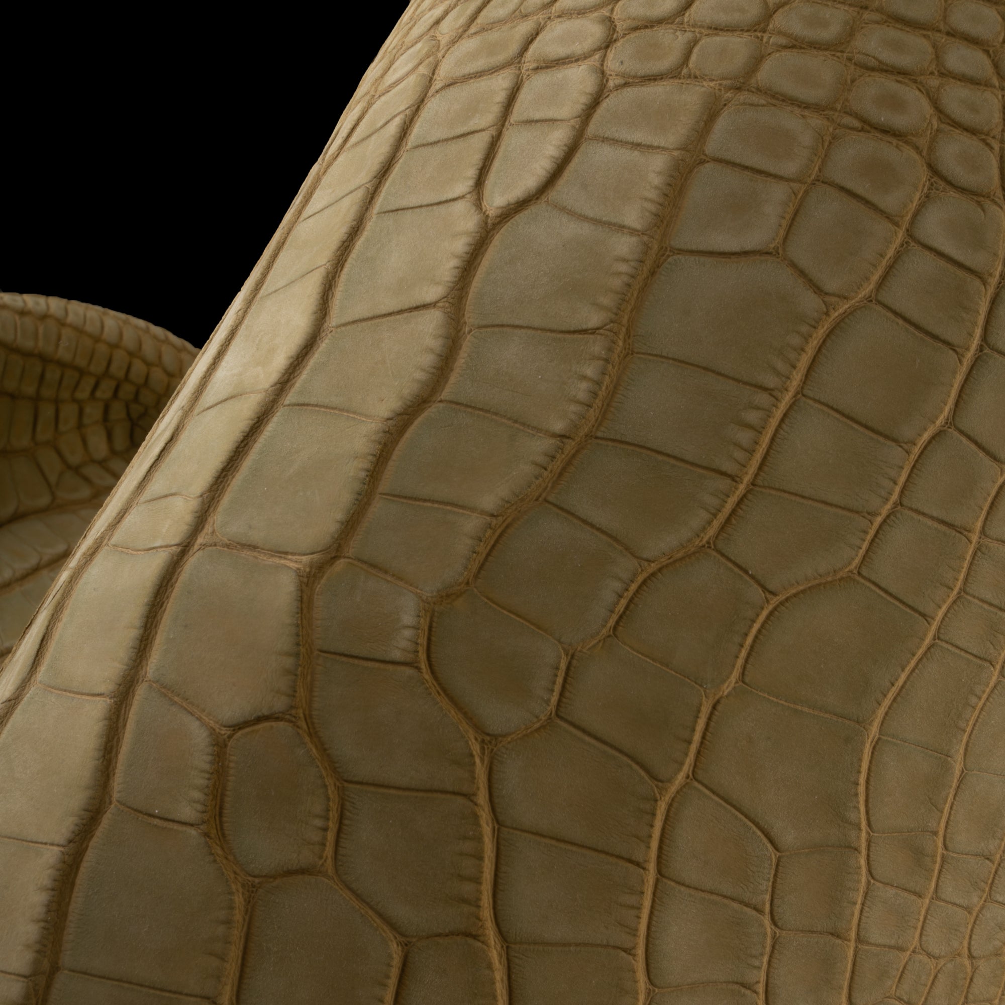 Bracelet cuir classique "Onirique" - Alligator nubuck vert