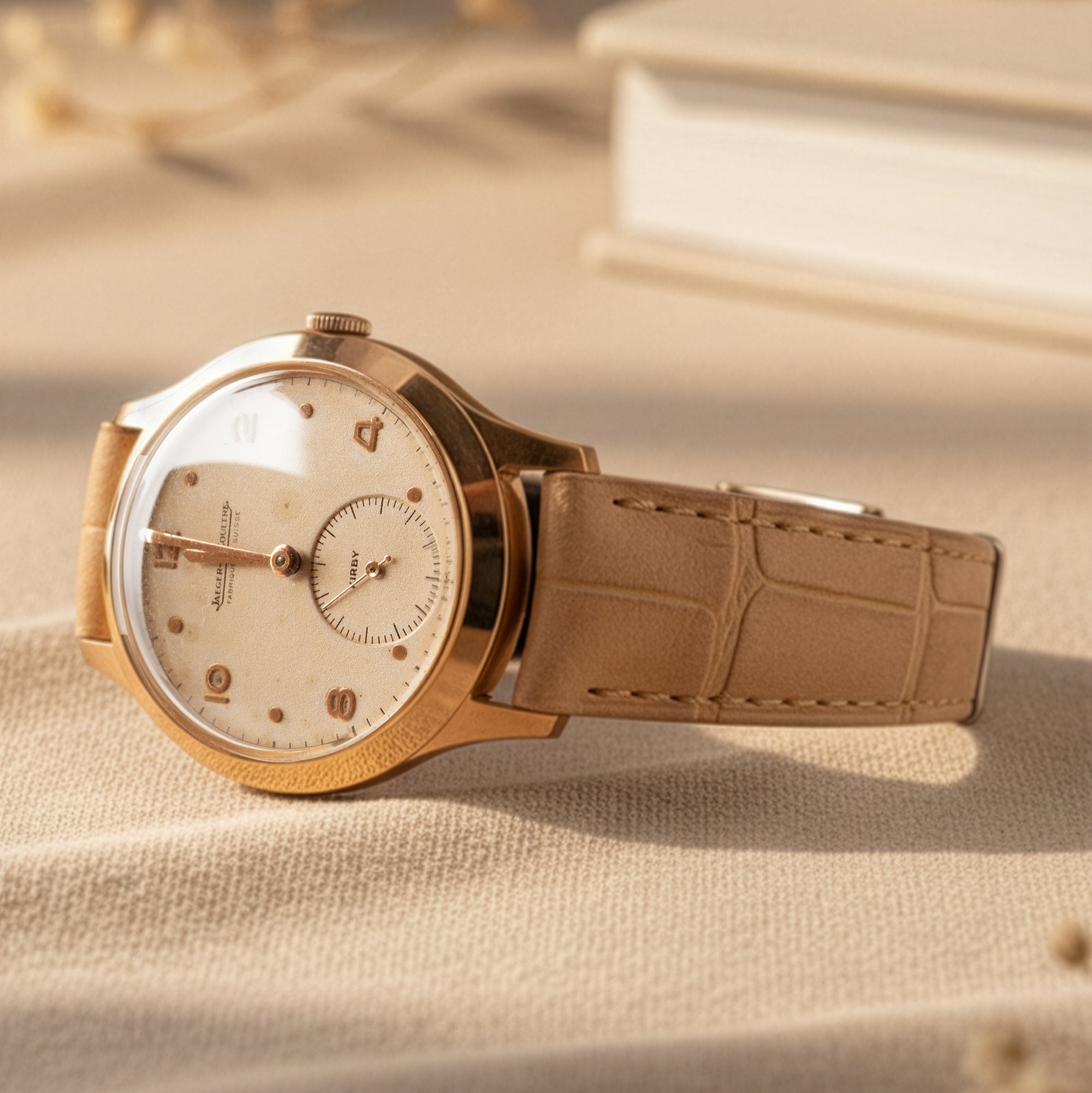 Bracelet cuir classique "Onirique" - Alligator nubuck sable