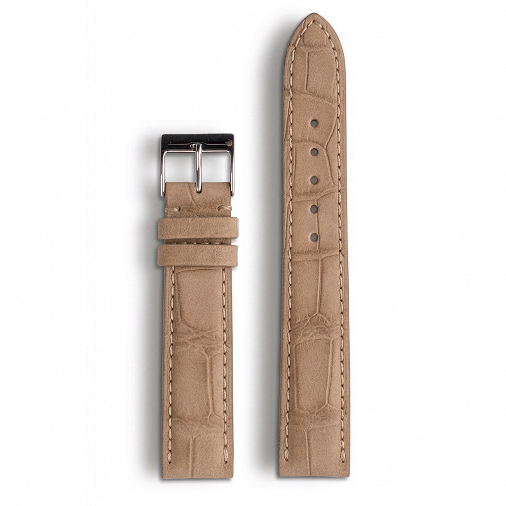 Bracelet cuir classique "Onirique" - Alligator nubuck sable