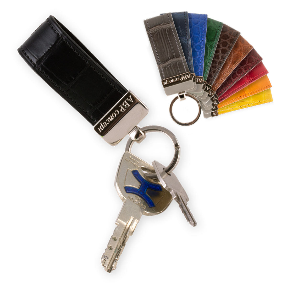 Porte-clés en cuir Essential - Alligator (noir, bleu, vert, marron,  orange)