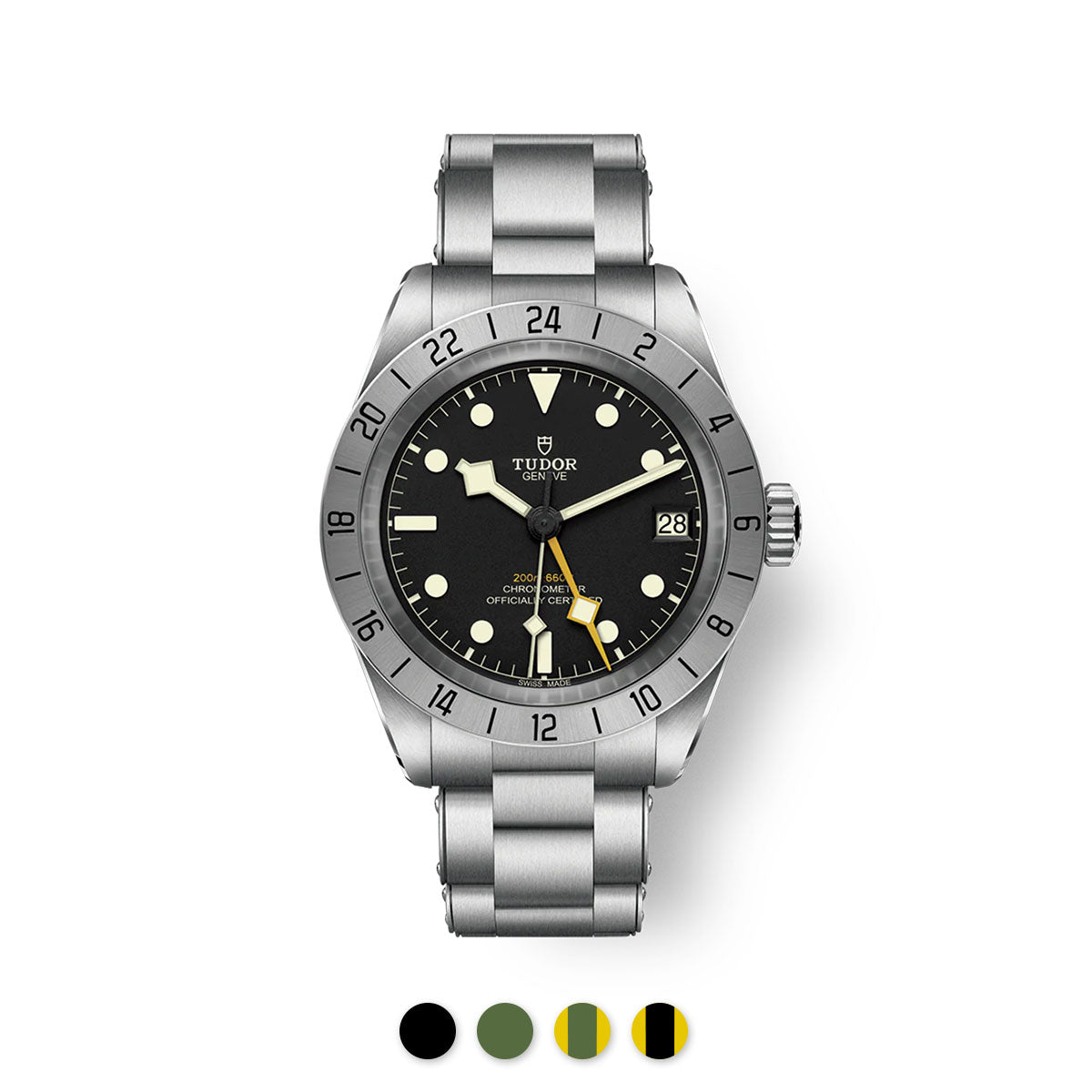 Black and Green Rubber Strap for Tudor Black Bay Pro