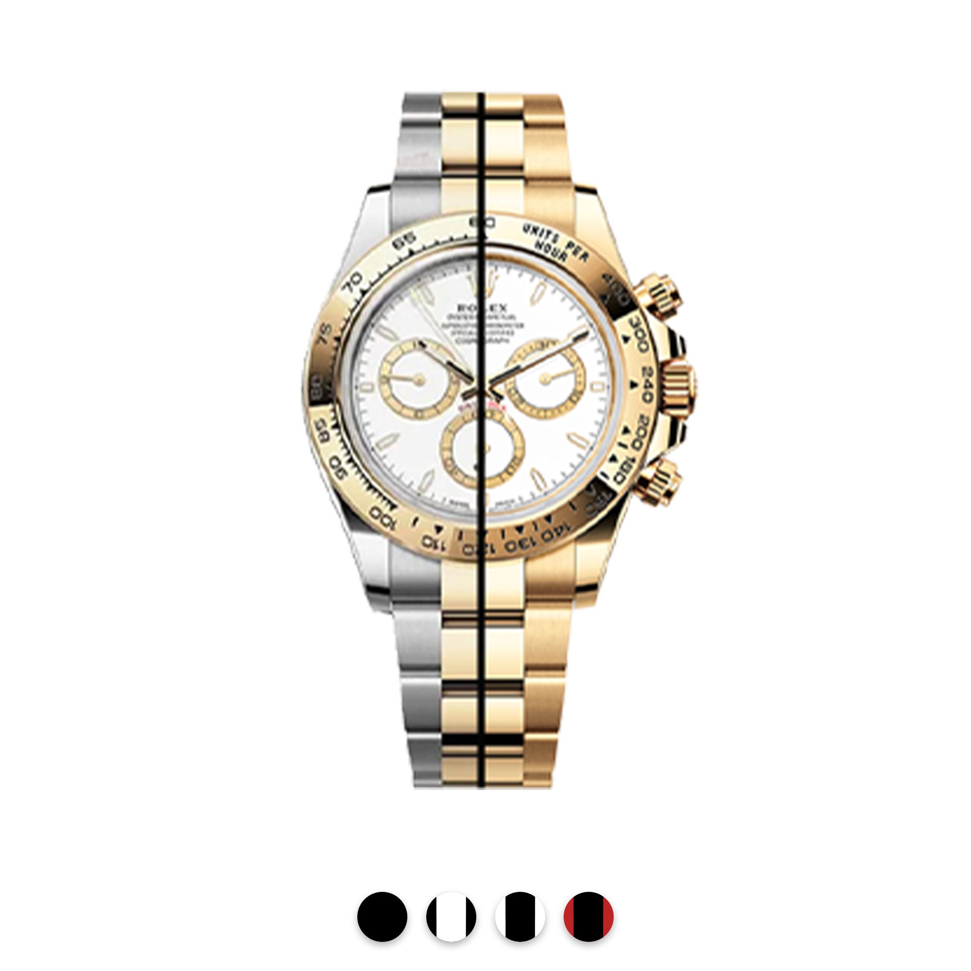 Rolex - Rubber B - Bracelet en caoutchouc Daytona Oyster Bracelet acier, bicolore et or jaune (2023-aujourd'hui) - Série classique