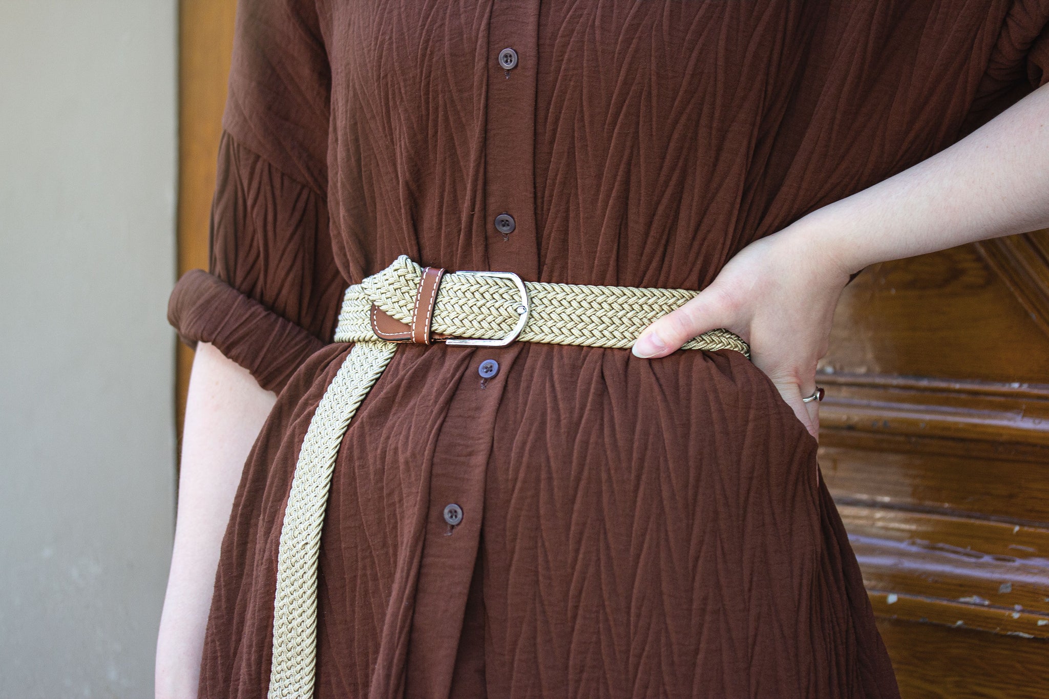 Braided belt - Nylon / fabric (plain color or bicolor)