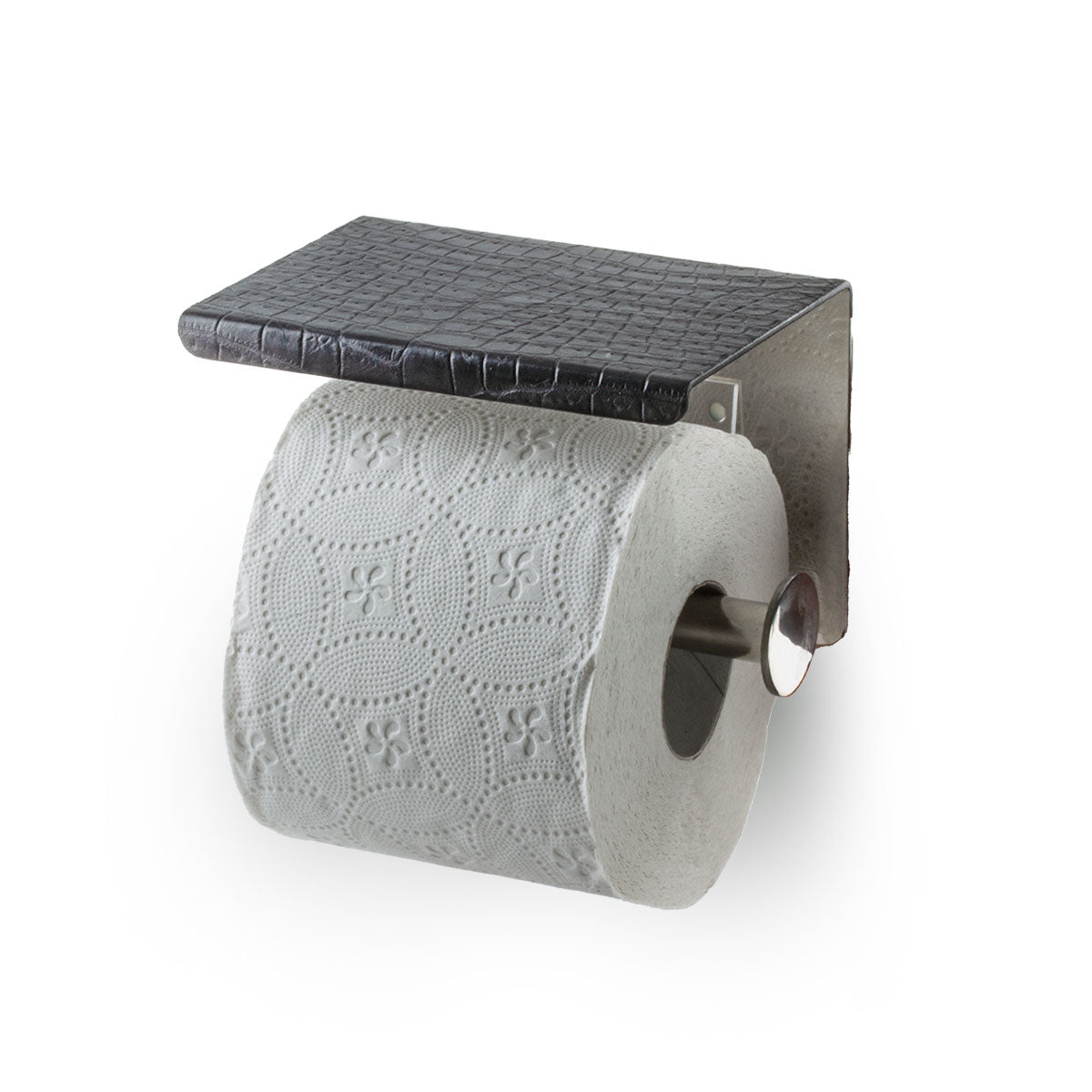 Dérouleur papier toilette en cuir - Alligator