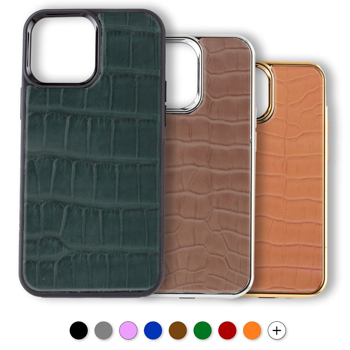 iPhone "Sport case" with leather cover - iPhone 15 & 14 ( all models ) - Genuine alligator