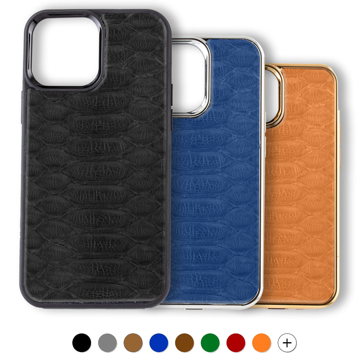 iPhone "Sport case" with leather cover - iPhone 15 & 14 ( all models ) - Genuine python