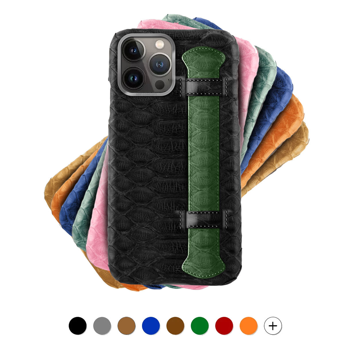 Coque cuir "strap case" pour iPhone 15, 14 & 13 ( Tous Modèles )  - Python