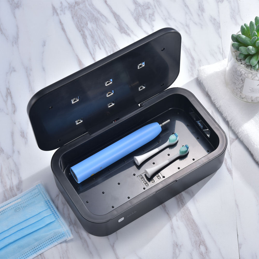Smart Covid - Phone and keys UV sterilizer / wireless charger - Aged calf