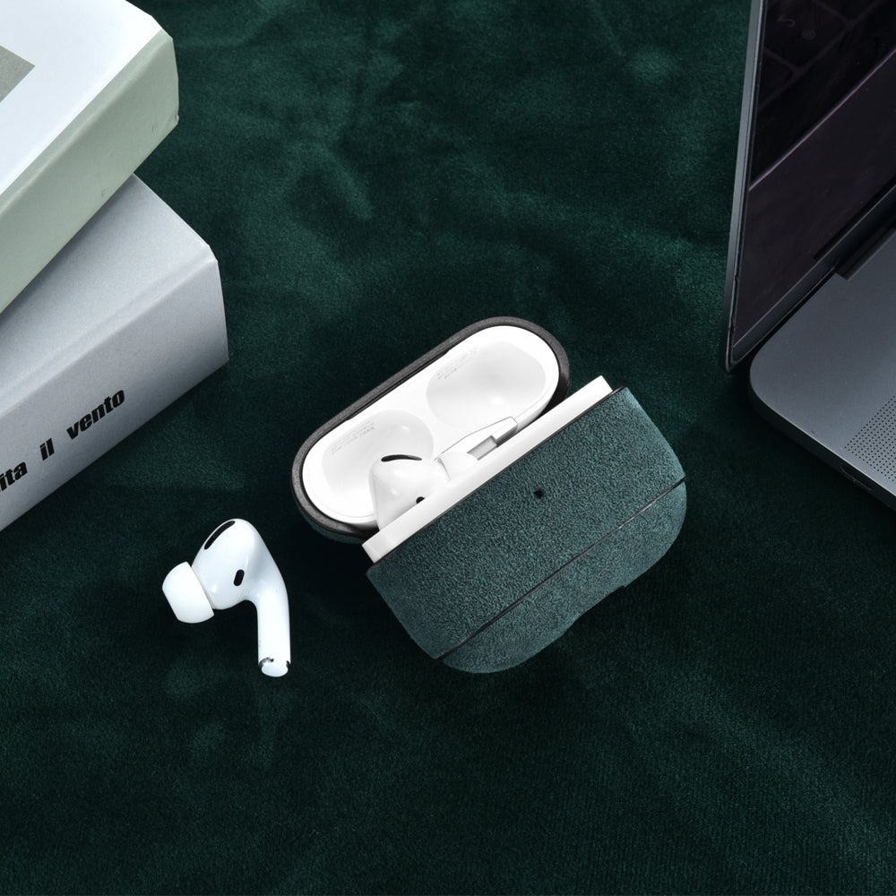 Leather case for Apple AirPods and Airpods Pro - Alcantara suede calf