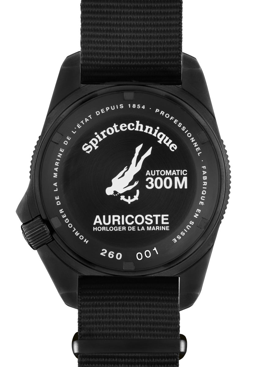 Montre Auricoste - Coffret Spirotechnique 300M Black DLC Cadran Index