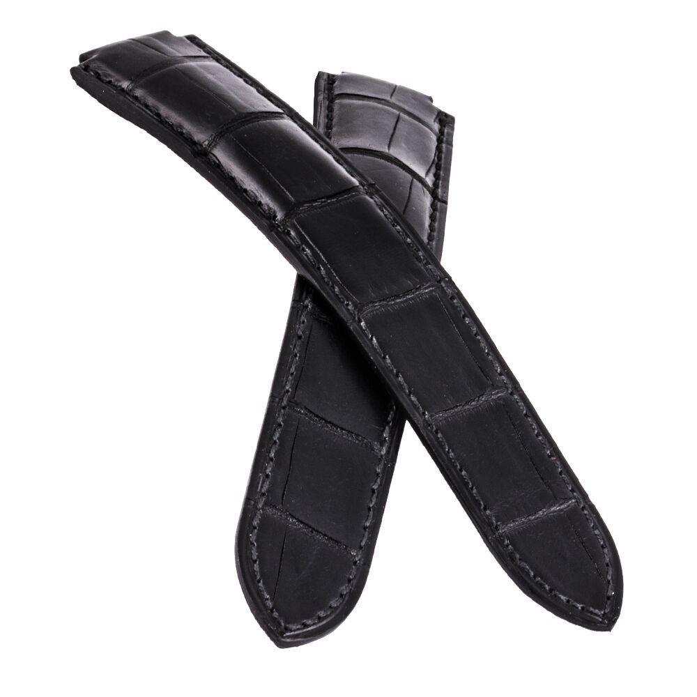 Cartier Ballon Bleu Alligator watch band (black, white, blue