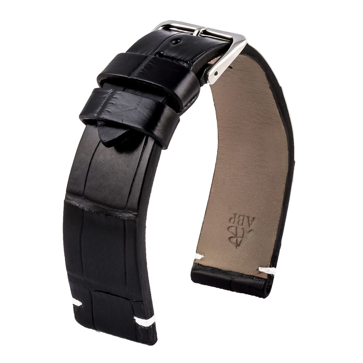 Breitling Superocean - Bracelet pour montre cuir - Alligator noir - watch band leather strap - ABP Concept -