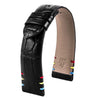 Bracelet pour montre cuir - Royal England - Alligator (Bleu - Rouge et doré / Noir - Rouge, bleu et doré) - watch band leather strap - ABP Concept -