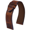 Bracelet montre cuir - Yachting couture semi tribale - Alligator (marron / bleu, bleu / marron) - watch band leather strap - ABP Concept -
