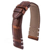 Bracelet-montre cuir - Yachting nœuds marins - Alligator (bleu / blanc, marron / blanc) - watch band leather strap - ABP Concept -