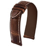 Bracelet montre cuir - Yachting couture classique - Alligator (marron / blanc, marron / bleu marine) - watch band leather strap - ABP Concept -
