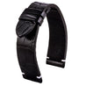 Bracelet pour montre cuir - Diplomate - Alligator noir - watch band leather strap - ABP Concept -