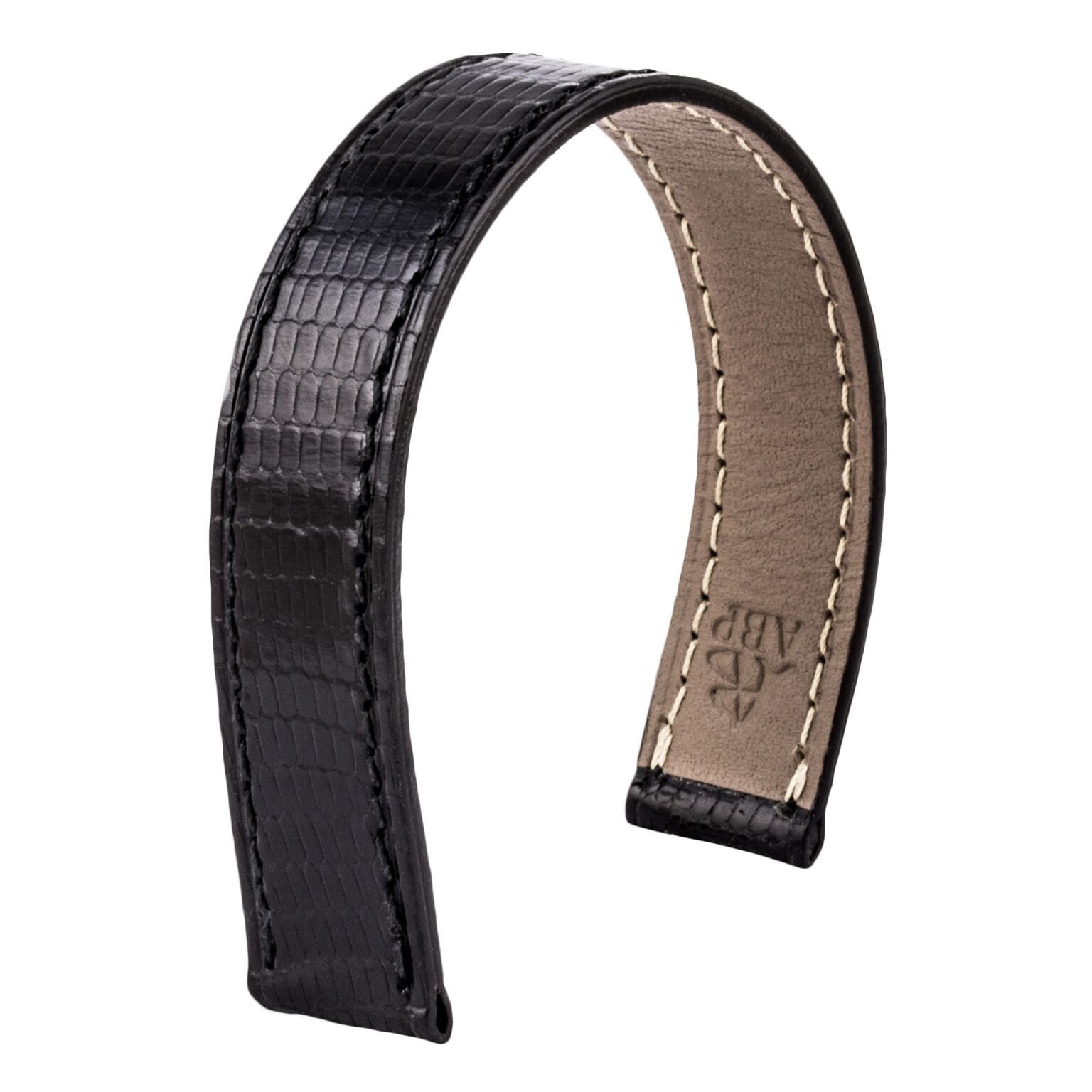 Bracelet-montre cuir - Poiray - Lézard noir - watch band leather strap - ABP Concept -