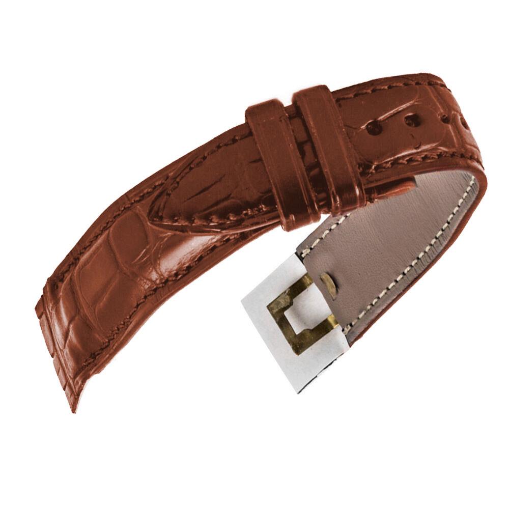 Attaches ouvertes - Bracelet montre cuir - Alligator (noir, marron, gris, bleu) - watch band leather strap - ABP Concept -