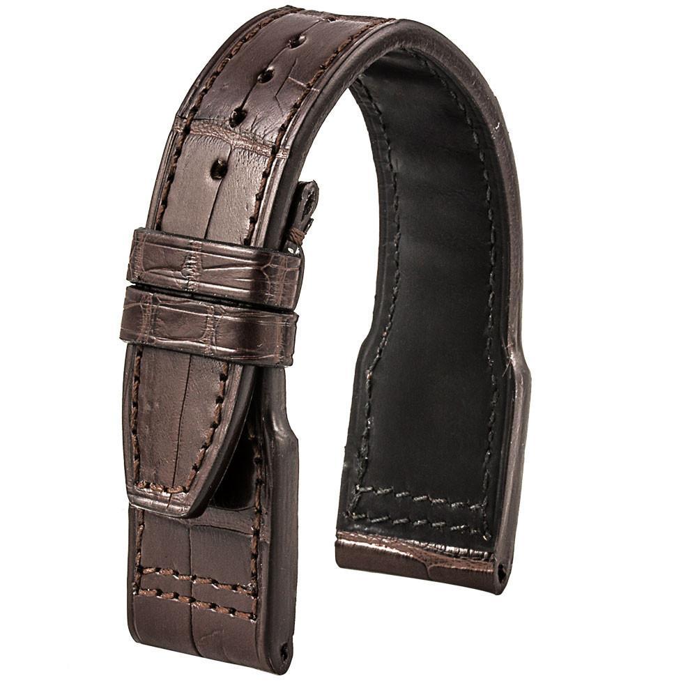 IWC Big Pilot - Bracelet montre cuir - Alligator (noir, marron, gris, bleu) - watch band leather strap - ABP Concept -