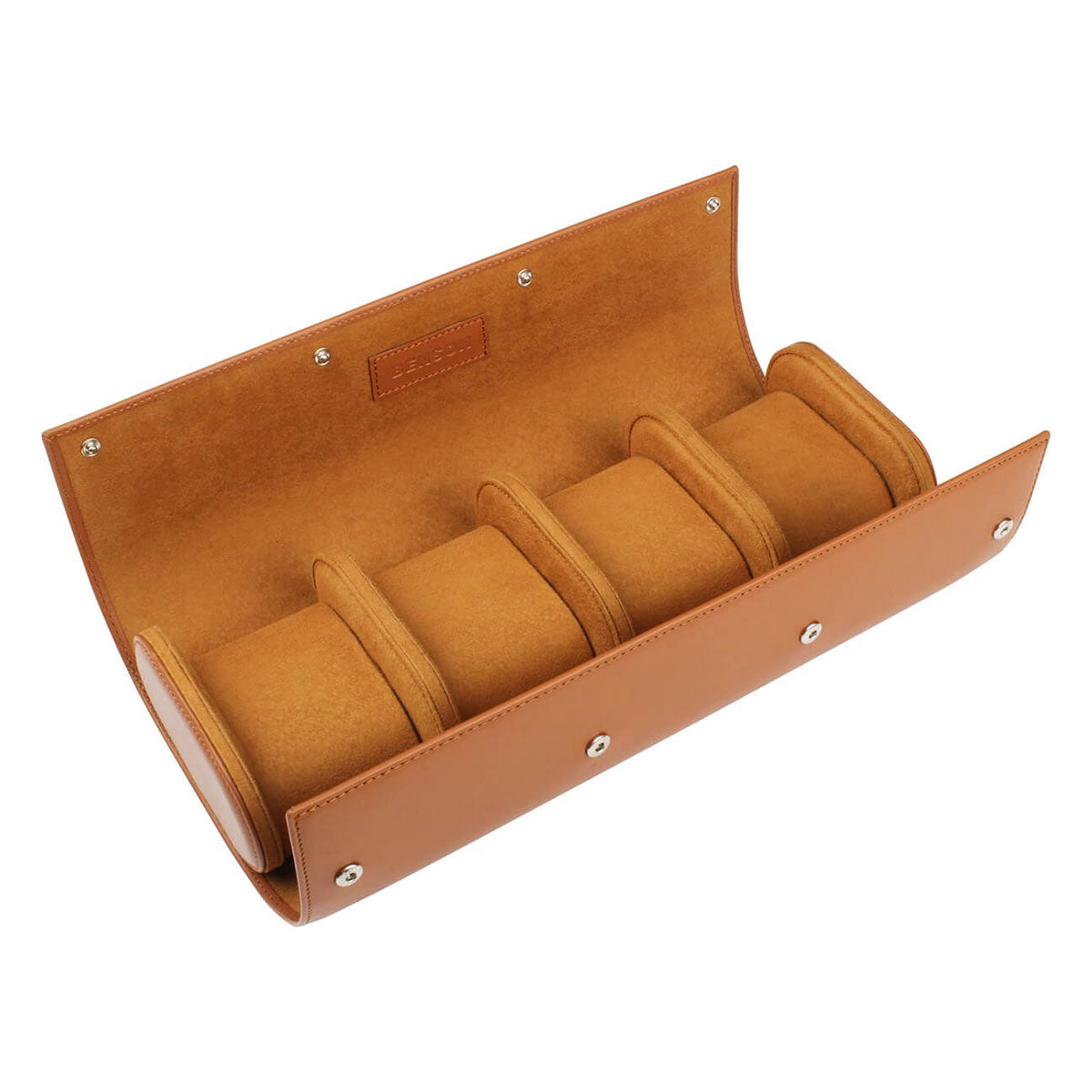 Leather Watch Roll Case for 4 Watches