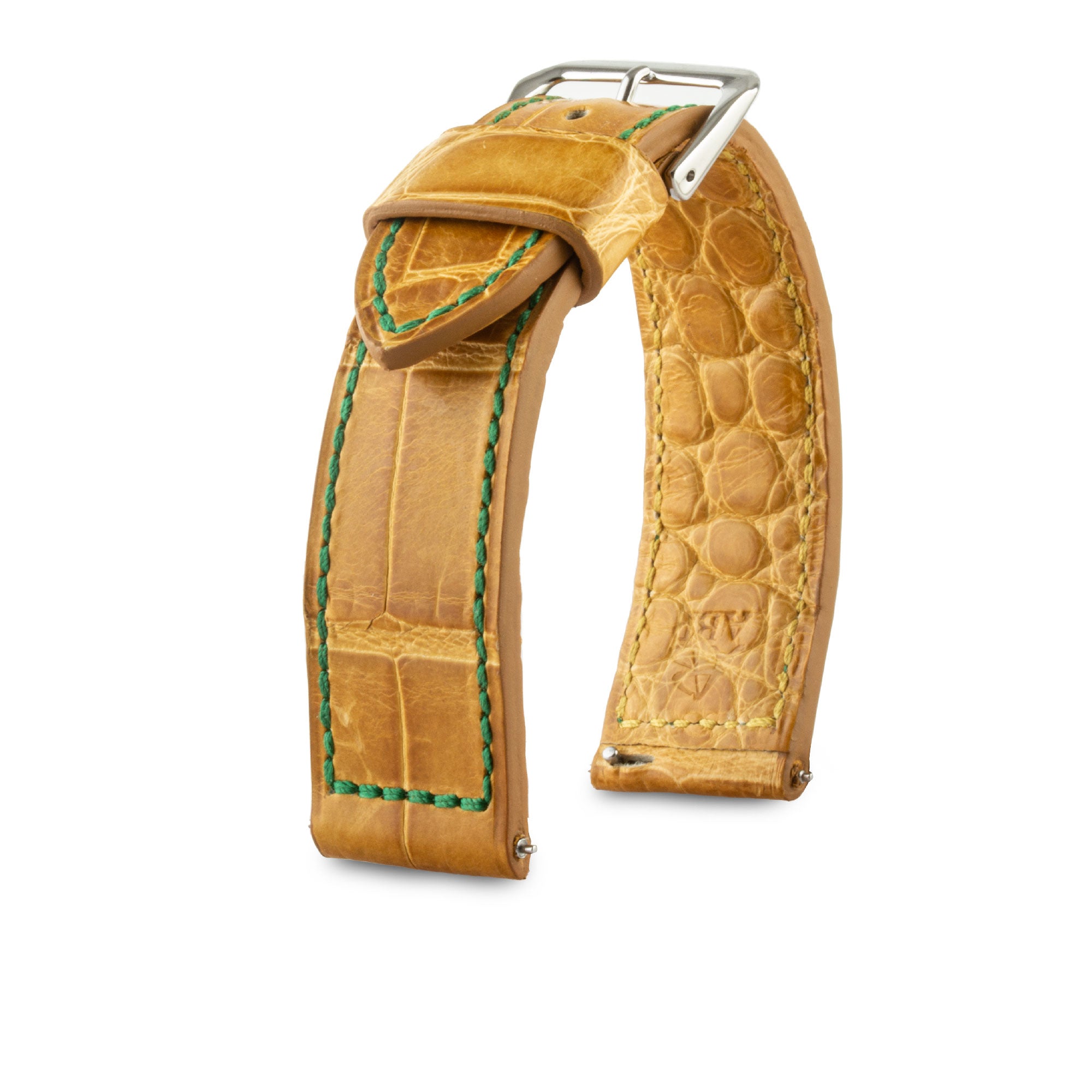 Bracelet montre cuir - Automne - Alligator radika miel