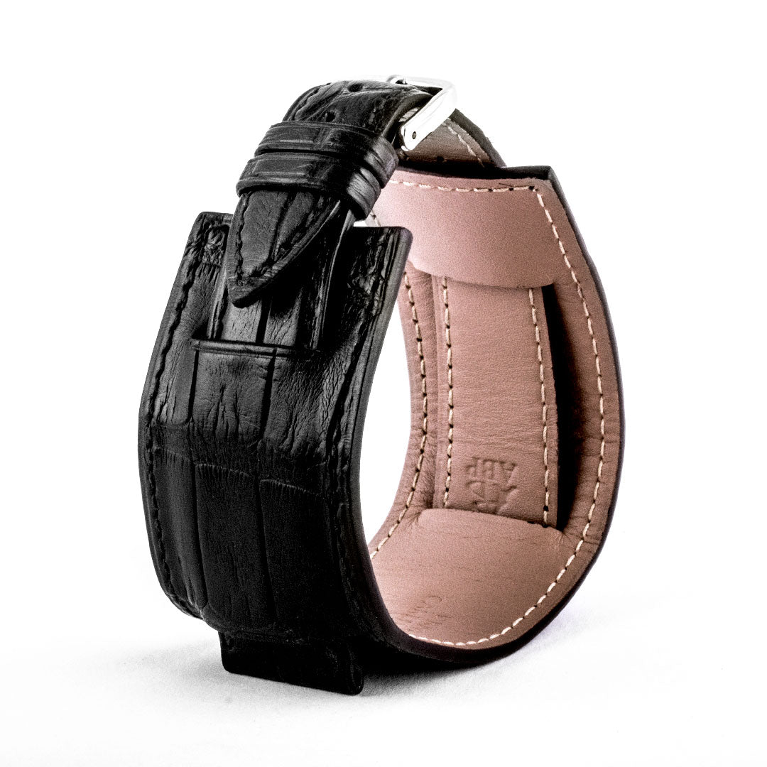 Bracelet bund vintage Paul Newman Daytona - Bracelet-montre cuir - Alligator (noir, marron, gris, bleu) - watch band leather strap - ABP Concept -