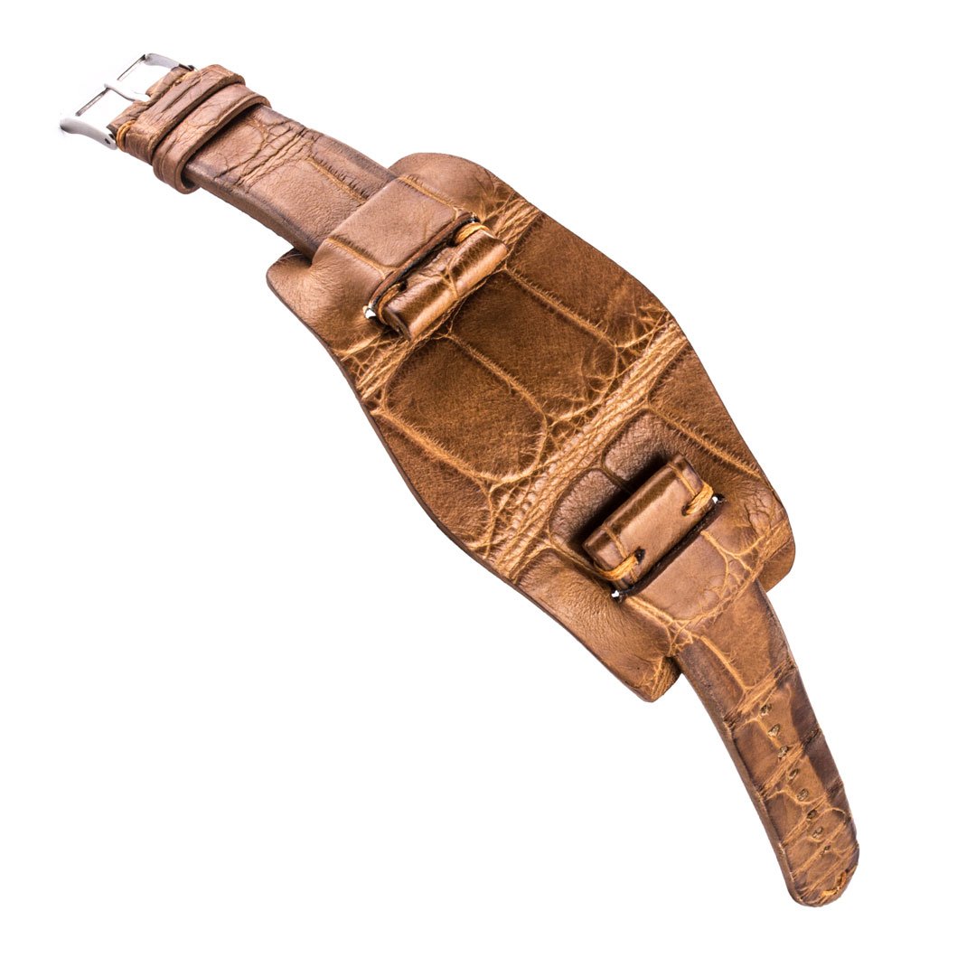 Bund vintage strap - Leather watch strap - Alligator (black, brown, green,  kaki, purple) – ABP Concept