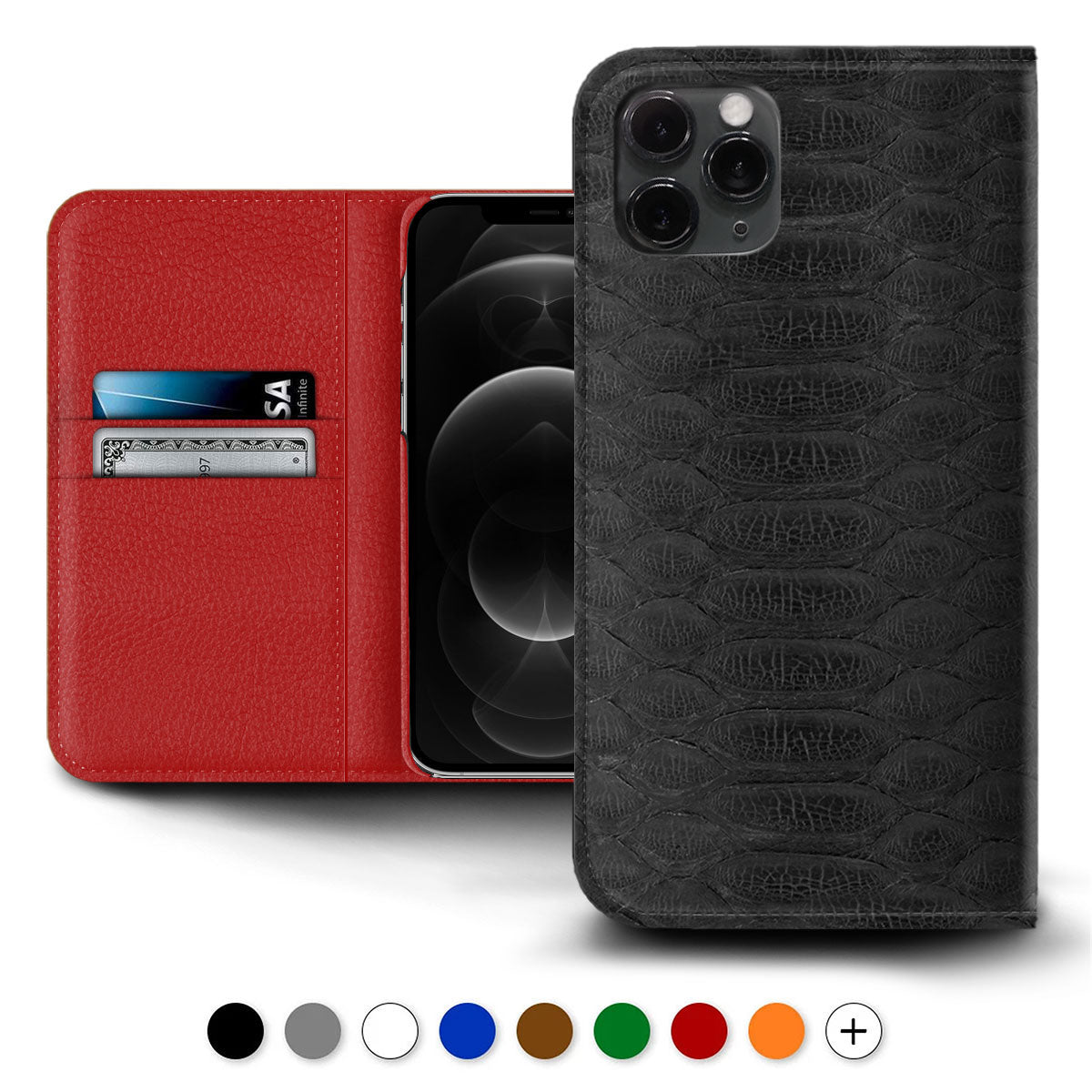iPhone leather wallet sleeve / folio case - iP 11 - iP 11 Pro - iP