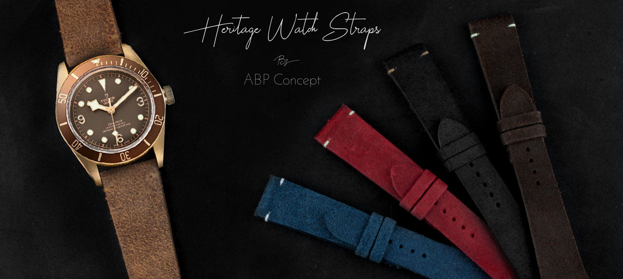 Tudor Black Bay Heritage - Bracelet de montre cuir - Alligator tannage waxé (noir, marron) - watch band leather strap - ABP Concept -