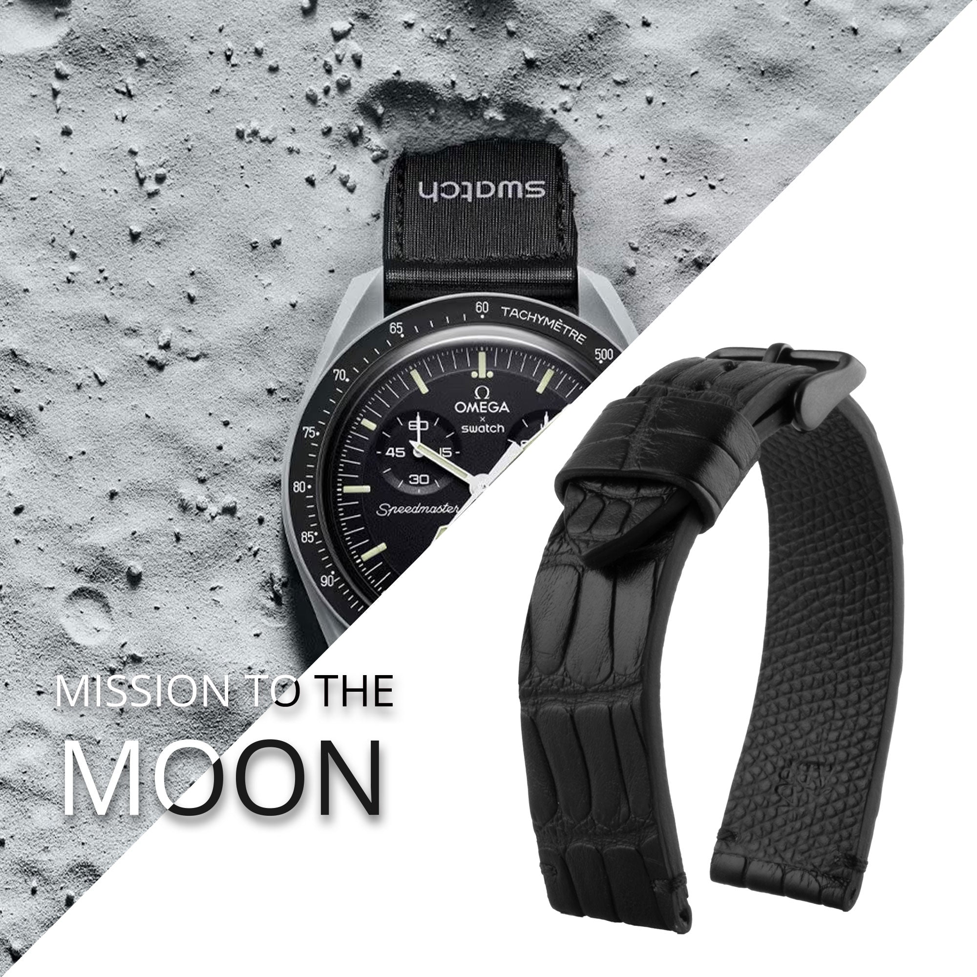 Omega MoonSwatch   Bracelet de montre cuir "Mission to