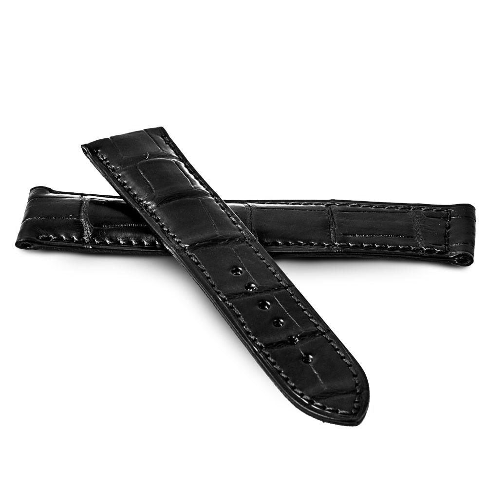 Omega - Bracelet de montre cuir - Alligator (noir, marron, gris, bleu) - watch band leather strap - ABP Concept -