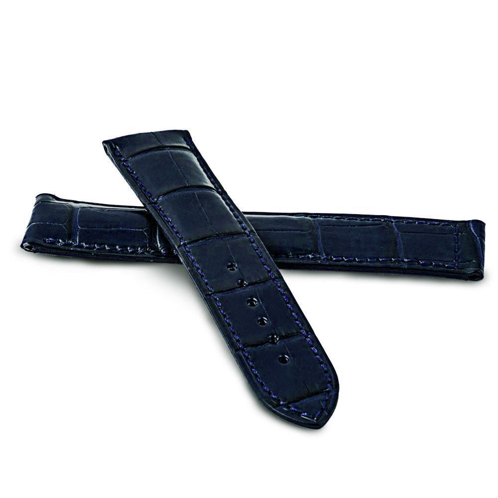 Omega - Bracelet de montre cuir - Alligator (noir, marron, gris, bleu) - watch band leather strap - ABP Concept -