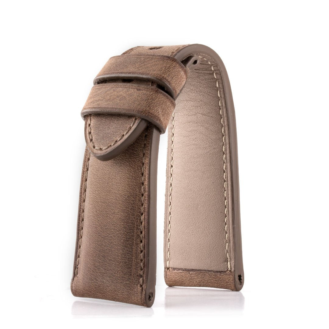 Panerai Radiomir & Luminor - Bracelet de montre cuir - Veau brossé/vieilli (noir, beige) - watch band leather strap - ABP Concept -
