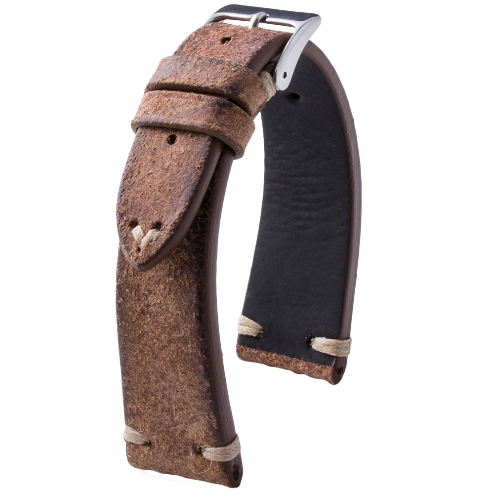 Vintage strap Leather watch band Calf (black, brown, blue, red